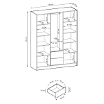 Szafa z lamelami lustro 155 garderoba