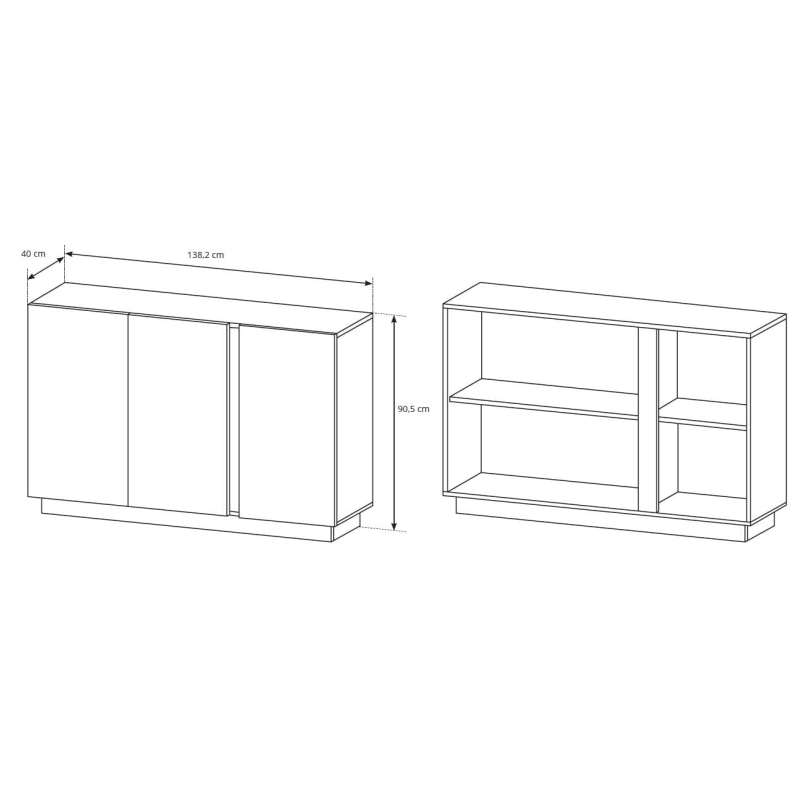 Komoda 3D  pełna ART biały połysk