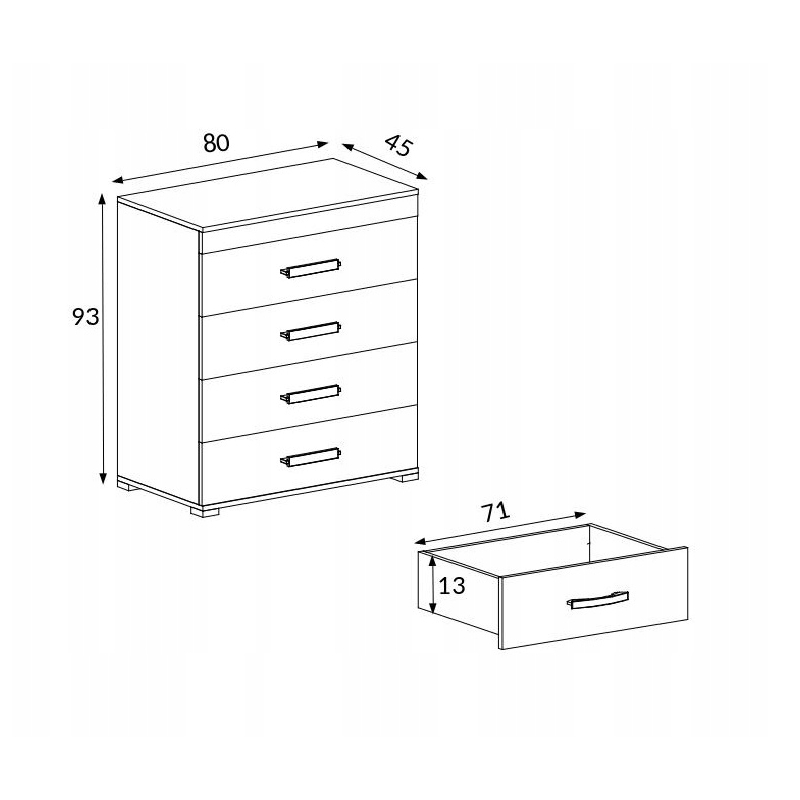 Komoda 80 MARIANO bieliźniarka z szufladami